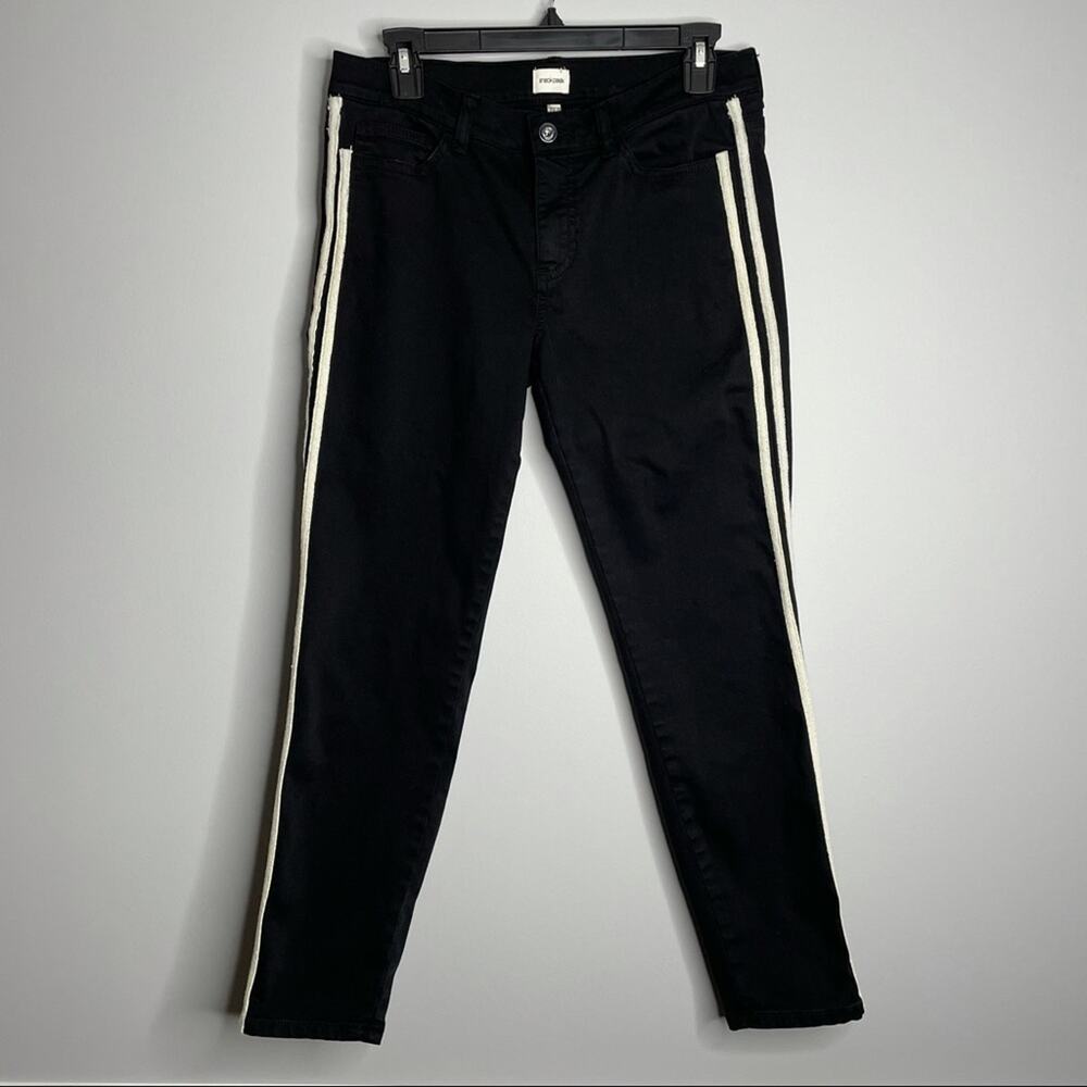 Sneak Peek Black Denim Jeans With Side Stripes Mid Rise Women's Size 7/28